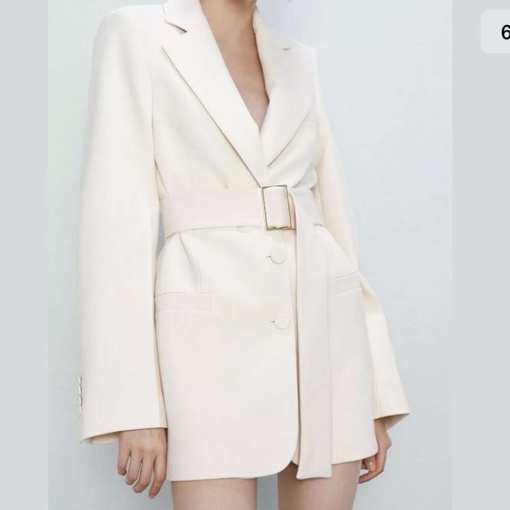 Zara Ecru Blazer Dress Size M/L